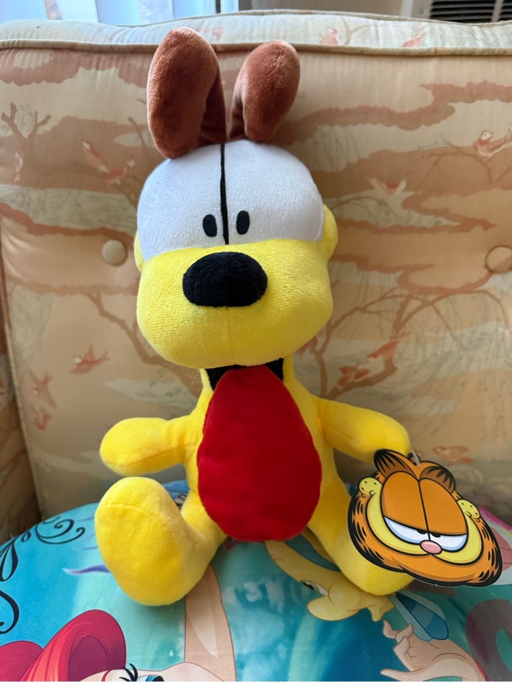 Garfield Odie Plush Toy - Yellow Red Stuffed Animal